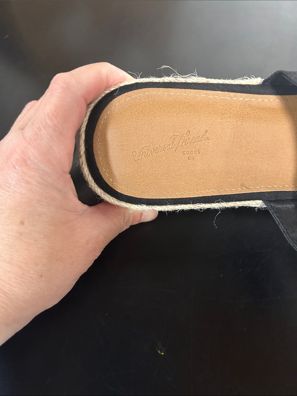 Universal Thread Black Triple-Strap Espadrille Platform Sandals - Picture 2 of 7
